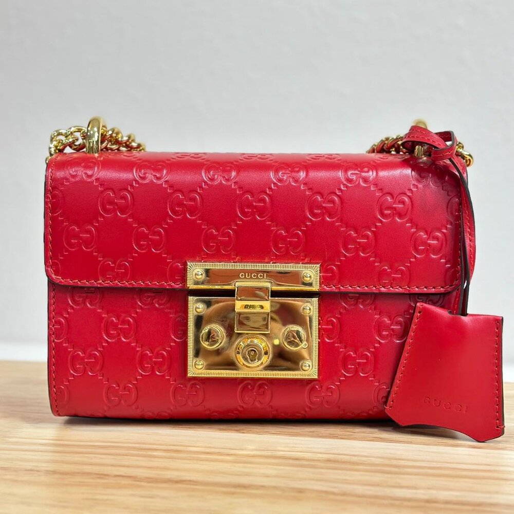 Gucci GG Logo Printed Small Padlock Shoulder Bag Crossbody